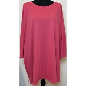 Lands’ End Hot Pink Knit Tunic 3/4 Sleeves Size 3X